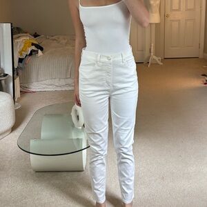 Ann Taylor the skinny Women's White High-Waisted Pants